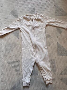 Quince Cream Softest Rib One-Piece Zipper Pajamas 9-12 M
